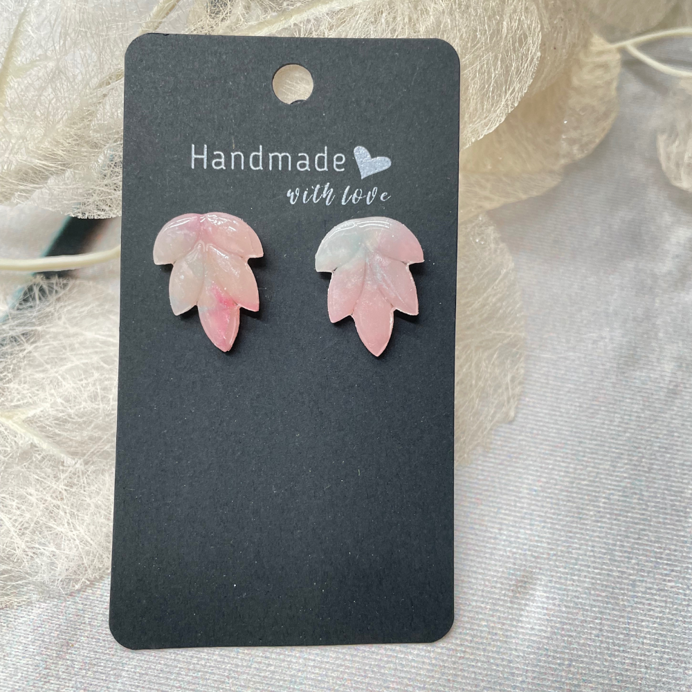 Ohrringe Blätter rosa