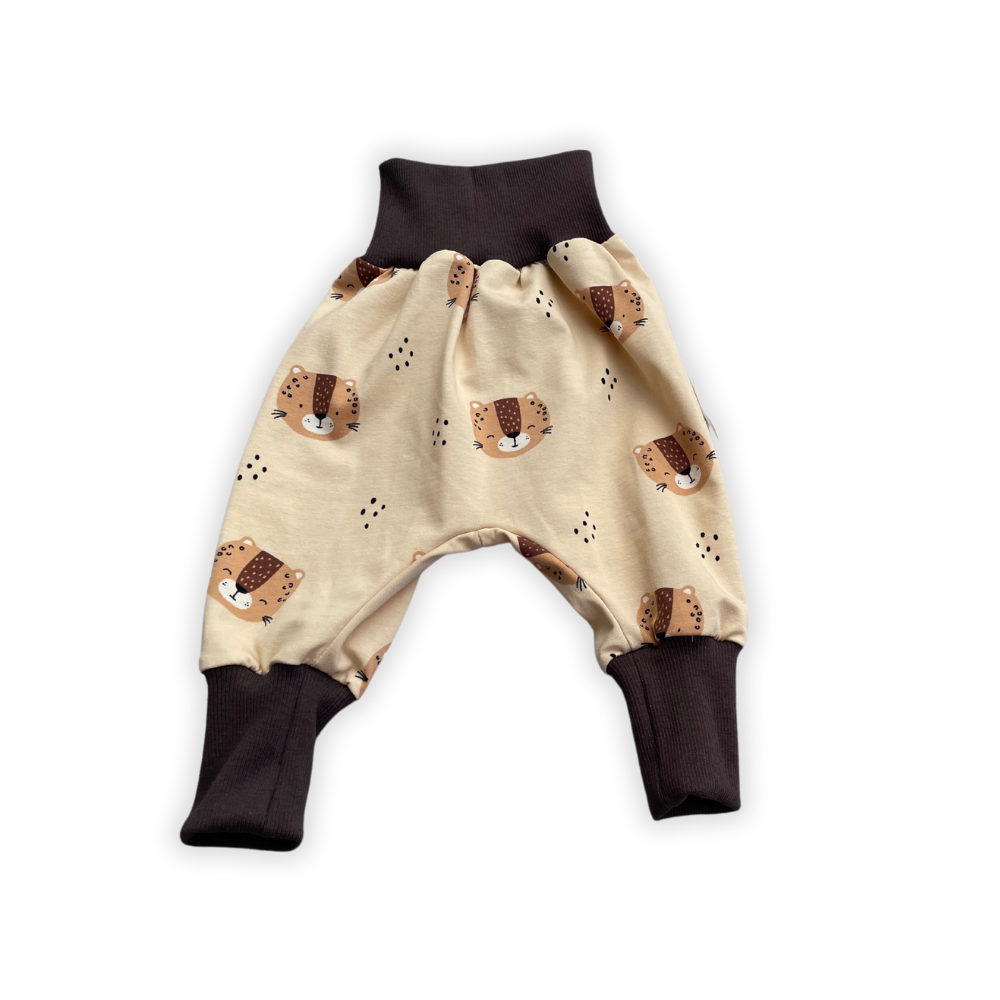 Bündchenhose Toni, Tiger auf Beige 86