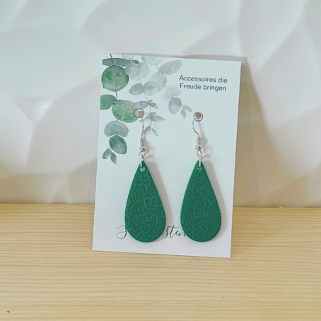 Ohrringe Tannengrün Floral Tropfen