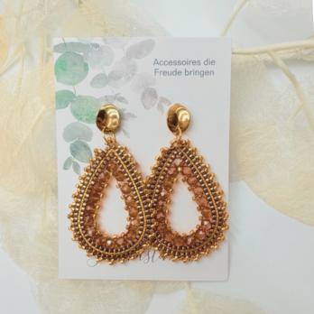 Ohrringe Miyuki Glasperlen Tropfen gold