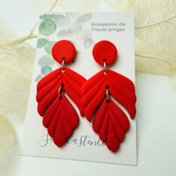 Ohrringe Rot Blatt