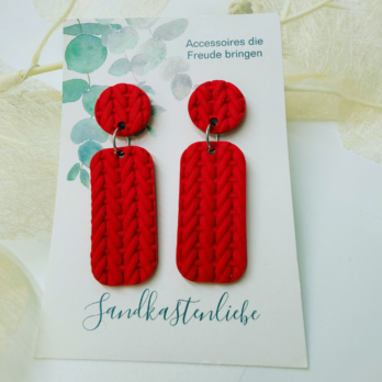 Ohrringe rot geflochten